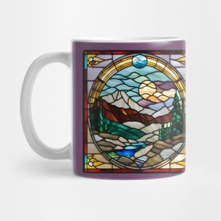 Rocky Mtn Sunset Stained Glass Mug